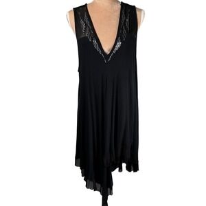 NWT Lane‎ Bryant Black Sequined Mini Dress Sz 22/24 Sleeveless Asymmetrical